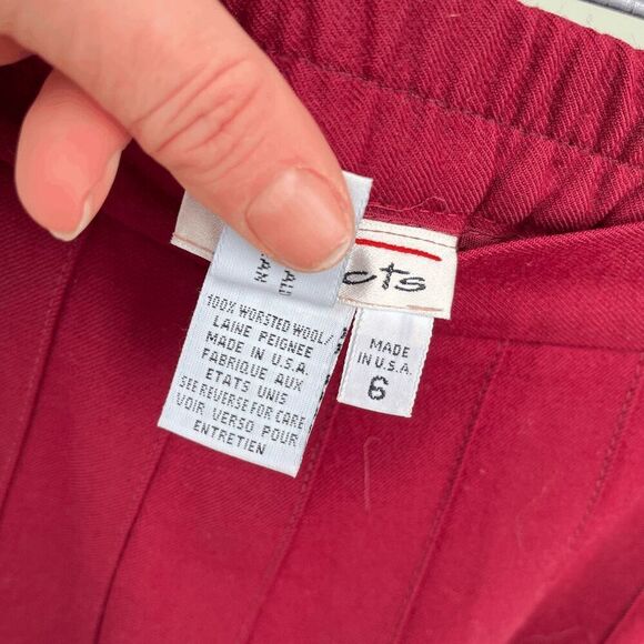 Vintage Talbots 100% Worsted Wool Pleated Midi Skirt Made in USA Size 6 - Picture 4 of 6